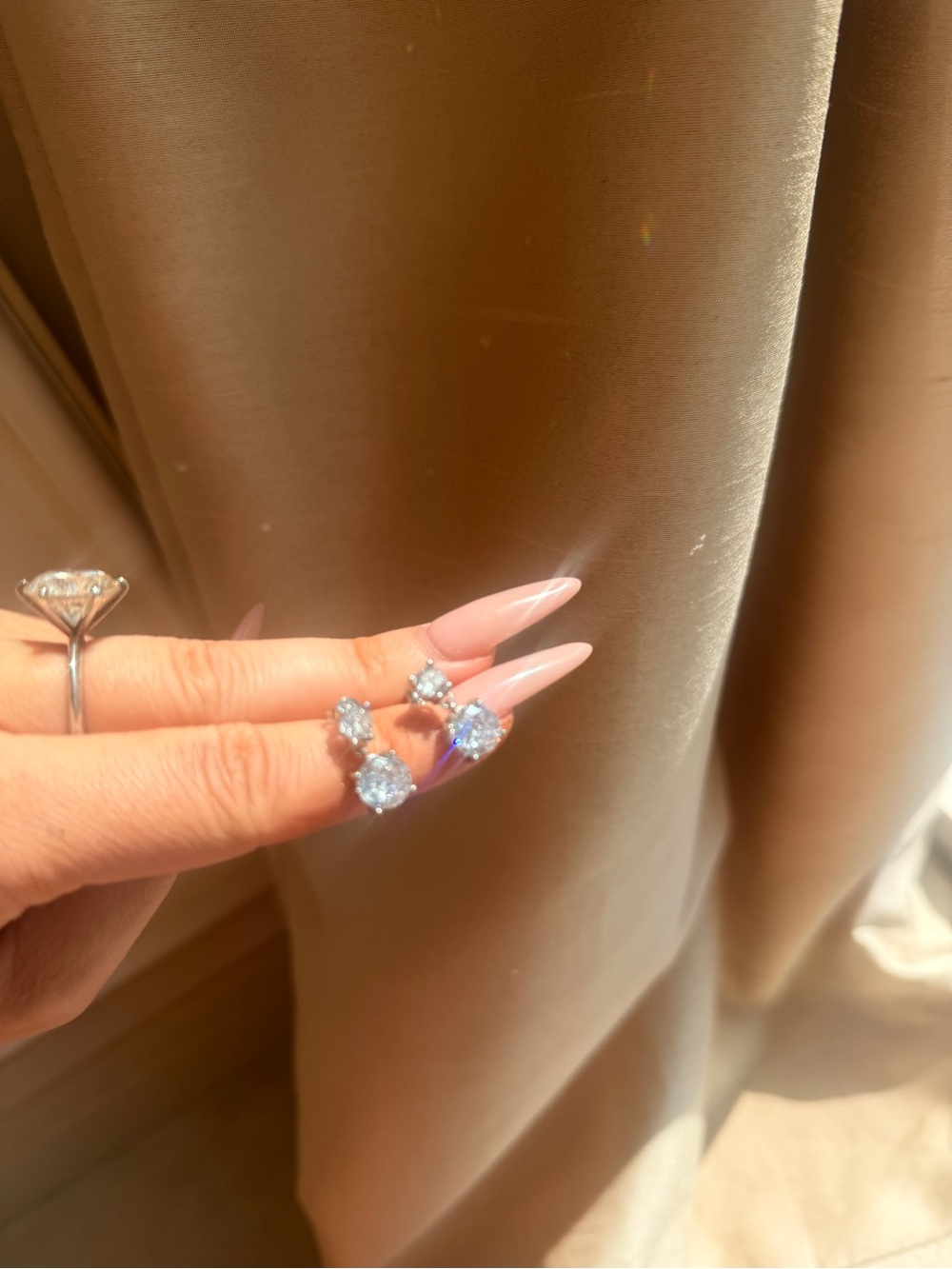Diamond Drop Earrings - Picture 4 of 4